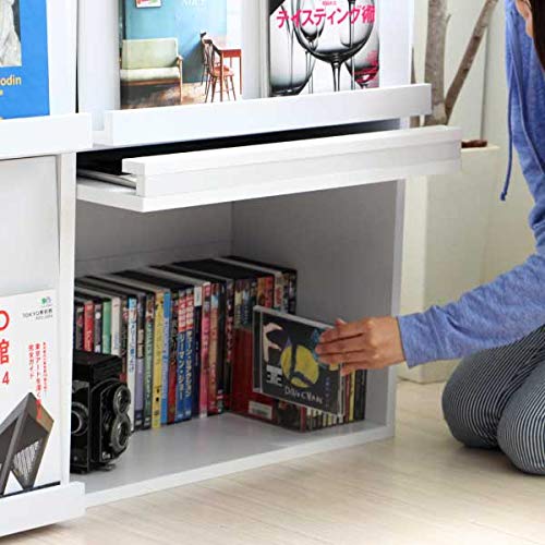 Amazon｜ディスプレイラック 本棚 フラップ扉付 新生活 シェルフ